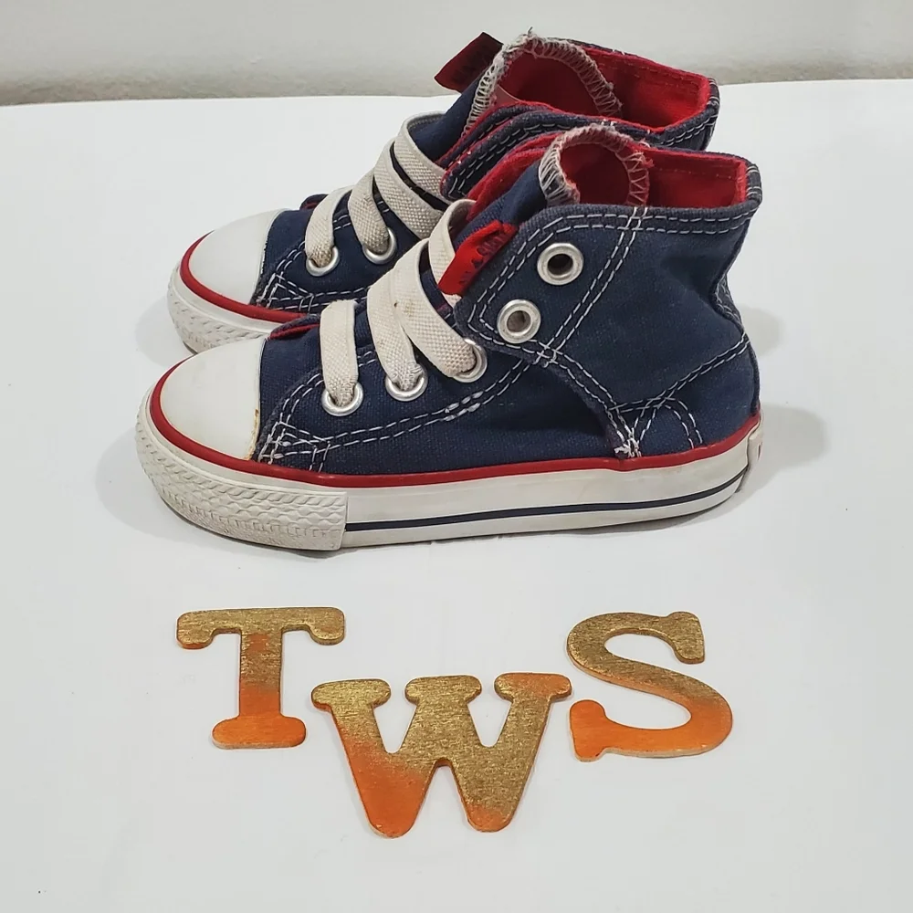 Converse All Star Kids High-Top Sneakers - Blue Red And Withe Sz‎ 5